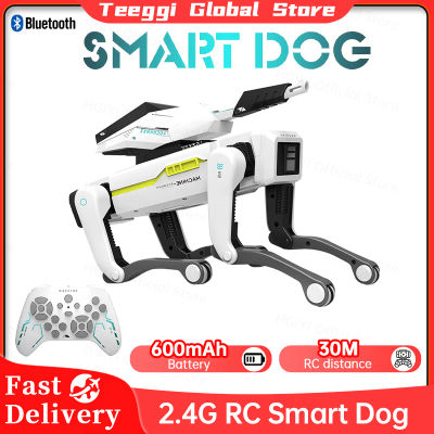 Teeggi eléctrico RC inteligente Robot perro multifunción RC perro mecánico con torreta juguete educativo biónico Robot inteligente juguete para regalo