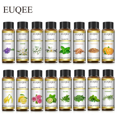 EUQEE 10ml aceite esencial de planta Natural con cuentagotas para difusor humidificador lavanda jazmín eucalipto vainilla aceites esenciales