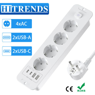 Enchufes empotrables de mesa EU KR PD20W enchufe incorporado con 4 salidas 4 USB extensión de escritorio muebles ocultos toma de corriente