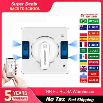 (código promocional: AEWD55) Robot Limpiacristales Liectroux YW509, Pulverizador de Agua de 4 Vías, Alta Succión al Vacío, Sensor Láser, Robot de Limpieza de Cristales de Pared en el Hogar, Navegación