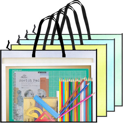 Bolsas de archivo transparentes de PVC, cartel de malla de gran capacidad, tablero de dibujo, libro, papelería, almacenamiento, bolsas de ilustraciones, organizador de carpetas