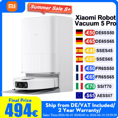 Versión Global Xiaomi Robot Vacuum 5 Pro EU (Versión Actualizada X20+) Robot Aspirador Inteligente con IA, Videovigilancia y Eliminación de Suciedad, Electrodoméstico para el Hogar, Aspiradora y