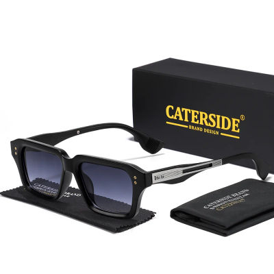 Gafas de Sol Retro CATERSIDE para Hombre, Diseño Único de Patillas, Gafas de Sol de Lujo para Mujer, Montura Gruesa, para Viajes y Fiestas, Protección UV400