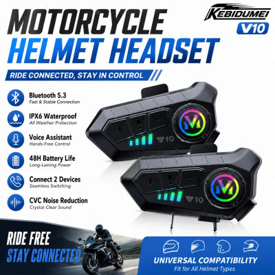 Auriculares Bluetooth 5.3 para Casco de Motocicleta, Impermeables IPX6, Reproductor MP3, Sonido HD, Auriculares Inalámbricos para Moto con Micrófono y Accesorios