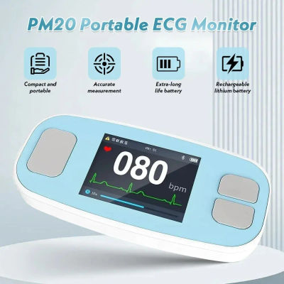 Monitor portátil ECG PM20 con aplicación Bluetooth, soporte Digital inalámbrico de 6 derivaciones, almacenamiento de datos, electrocardiograma recargable