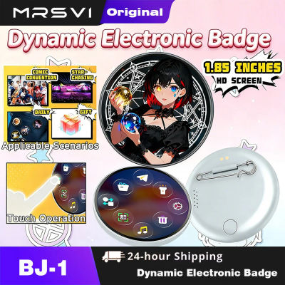 MRSVI - Insignia Electrónica con Pantalla, Insignia Inteligente Bluetooth, Pantalla Táctil HD de 1.85 Pulgadas, Imágenes, GIFs, Texto, Videos Cortos