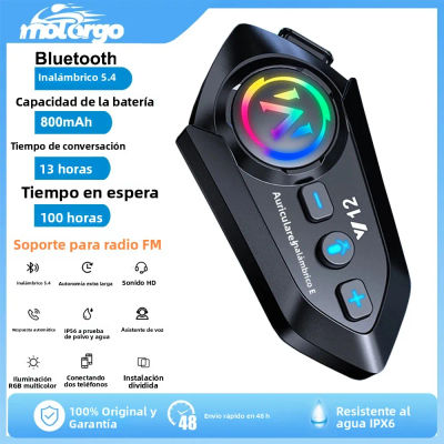 Auriculares Bluetooth 5.4 para Casco, Kit de Llamadas Manos Libres Inalámbrico para Motocicleta, Auriculares Impermeables con Reproductor de Música MP3 y Altavoz para Moto