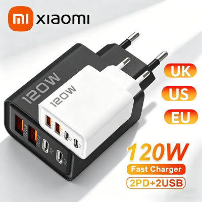 Cargador Rápido Xiaomi de 120W para Teléfono, 4 Puertos USB C, Carga Rápida 3.0, Adaptador de Carga Rápida USB Tipo C para Samsung, iPhone, Xiaomi