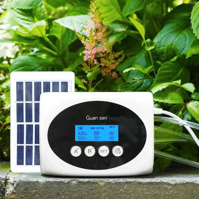 Sistema de riego por goteo inteligente con doble bomba, temporizador de bomba de agua, energía Solar para jardín, planta en maceta, dispositivo de riego automático