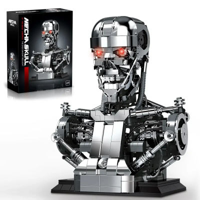 1469 Piezas Bloques de Construcción Robot Esqueleto Mecha T800 Figuras de Busto de Película Modelo Adorno de Escritorio Ladrillos de Construcción Juguetes Regalo