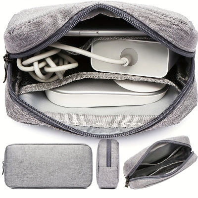 Bolsa de almacenamiento de accesorios digitales, organizador de viaje portátil con cremallera, resistente al agua, para Cable, cargador de datos, auriculares, disco U