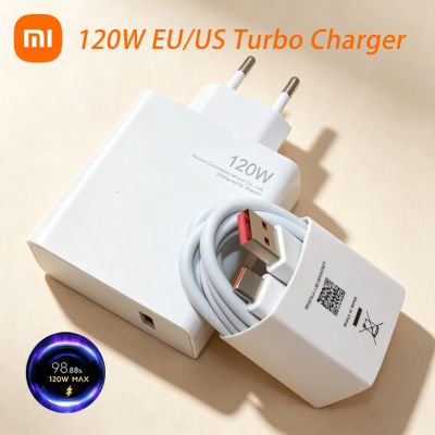Cargador Turbo Xiaomi de 120W, Adaptador de Carga Rápida, Enchufe EU/US, para POCO Redmi Note Pro Mi 15 14 13T 13 12T T Pro