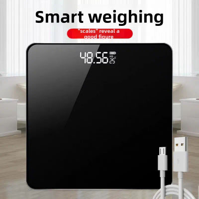 Báscula Inteligente Bluetooth - Báscula Digital Inalámbrica Inteligente y Precisa. Báscula de Baño Inteligente Recargable por USB para Medir el Peso Corporal