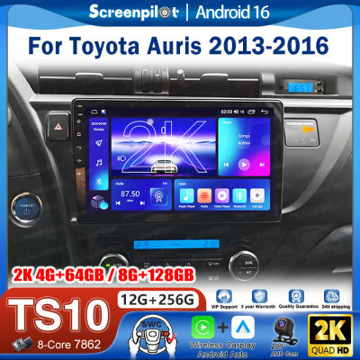 Radio Estéreo para Auto con Android 16 para Toyota Auris 2013-2016, Reproductor Multimedia de Video, GPS, Navegación, Pantalla Táctil, Bluetooth