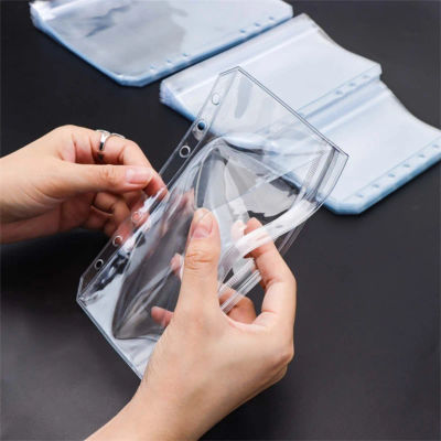 Nuevo 6 uds A5/A6/A7 6 agujeros bolsillos carpetas de doble cara de 3 capas, carpetas transparentes con cremallera y carpetas abiertas laterales, PVC impermeable