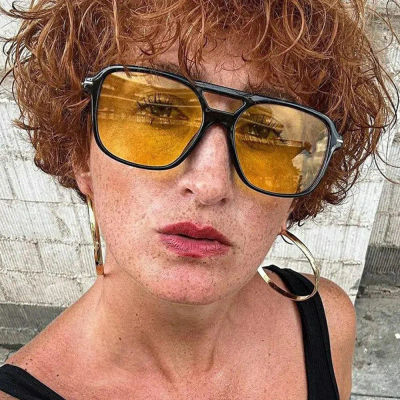 Gafas de sol de marca de lujo con doble puente, estilo piloto, para mujer y hombre, modernas, con protección UV400, gafas de sol retro para conducir.