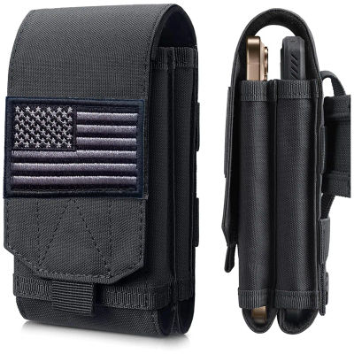 Bolsa para teléfono móvil con láser Molle doble, cinturón táctico EDC, soporte para accesorios de cintura, bolsa para acampar al aire libre, paquete para teléfono móvil