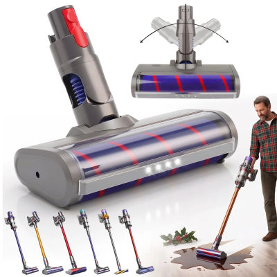 Accesorio de cepillo motorizado para limpiar suelos, compatible con aspiradoras inalámbricas Dyson V7, V8, V10, V11 y V15. Cabezal de cepillo de repuesto para una limpieza profunda de alfombras y