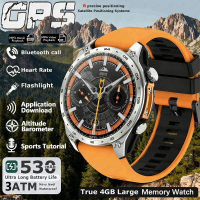2026 nuevo reloj inteligente militar para hombres GPS incorporado 530mah Bluetooth llamada 3ATM impermeable altímetro barométrico relojes inteligentes deportivos