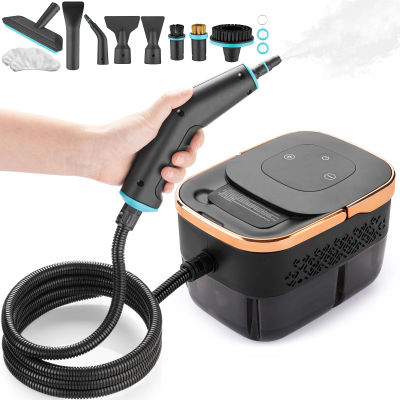 Limpiador a Vapor Portátil, Calentamiento Rápido en 15s 105 ℃ Temperatura, tanque de agua de 1350 ml, para coche/hogar/azulejos/muebles + 10 accesorios
