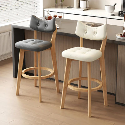 Taburete de bar moderno de madera maciza con respaldo para el hogar/muebles comerciales/pub/banador de cajero taburete alto de primera calidad