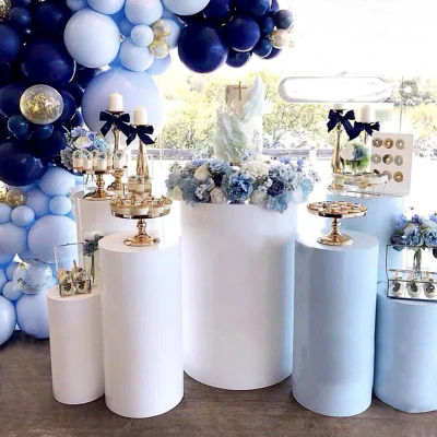 Juego de Pedestales Cilíndricos Blancos Modernos, Soporte Versátil para Bodas, Fiestas, Decoración de Eventos, Soporte para Plantas, Exhibición en Tiendas (Se