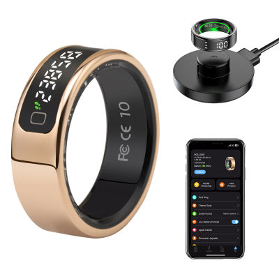Nuevo Anillo Inteligente con Pantalla Táctil, Control por Gestos, Monitor de Sueño y Temperatura para iOS y Android