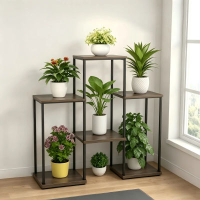 Soporte de Plantas de Varios Niveles y Estante para Flores, Ahorra Espacio, para Interiores y Exteriores, para Plantas en Maceta, Suculentas y Jardín de Hierbas
