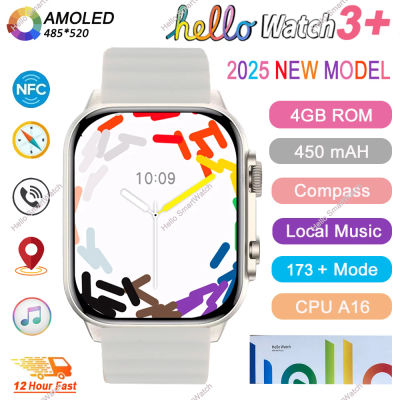 2025 Hello Watch 3 Plus Ultra actualización SmartWatch Original 49mm AMOLED 4G ROM NFC GPT brújula álbum de fotos música Local hombres reloj
