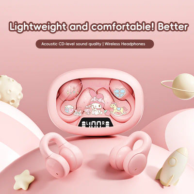 Auriculares inalámbricos X53 con Bluetooth, pantalla Digital inteligente, ajuste de volumen, Clip para la oreja de dibujos animados, uso cómodo