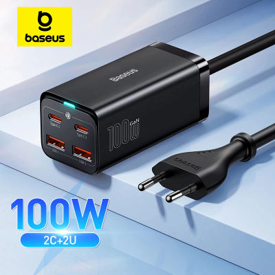 Baseus 65W/100W GaN cargador de escritorio portátil cargador rápido 4 en 1 adaptador para iPhone 15 14 13 Pro Max cargador de teléfono Xiaomi Samsung