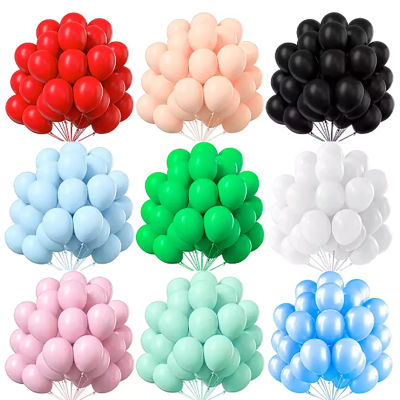 10/20/30 unidades de globos de látex rojos, negros y rosas de 5/10/12 pulgadas, ideales para bodas, fiestas de cumpleaños infantiles, celebraciones de bebés y decoración de festivales.