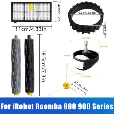Piezas de repuesto para iRobot Roomba 800 900 Series 860 870 880 890 966 980 etc. Reemplazo de rueda de filtro Hepa de cepillo lateral principal