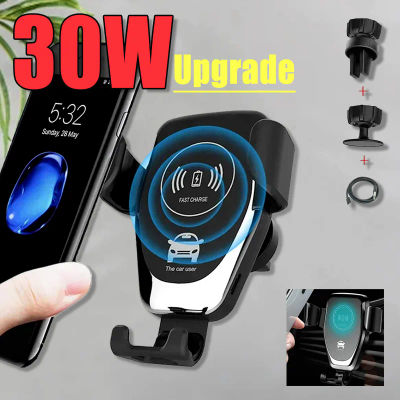Cargador de soporte inalámbrico para teléfono y coche, 30W, para iPhone 15, 14, 13, 12, 11 Pro, XS, Max, XR, Samsung, Xiaomi, cargadores inalámbricos rápidos para coche