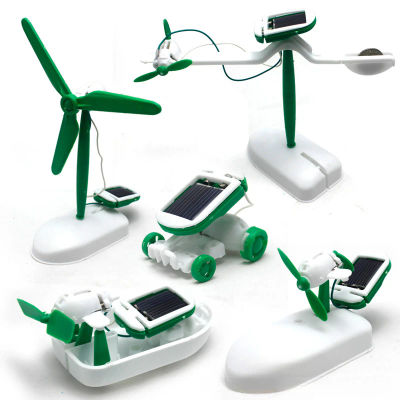 Kit de Robot de energía Solar 6 en 1, ventilador de barco, molino de viento, coche, juguetes, laboratorio científico, aparatos educativos DIY para niños