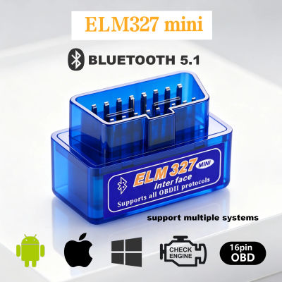 Mini Escáner OBDII ELM327 Bluetooth 5.1, Detector de Fallas del Motor, Herramienta de Diagnóstico para Auto, Lector de Códigos Inalámbrico con Protocolo OBD2