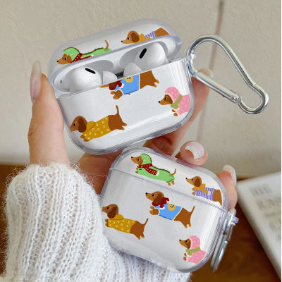 Funda para auriculares con dibujos de Dachshund, funda protectora a prueba de golpes para AirPods Pro3/Pro2/Pro, AirPods 4/3/2/1