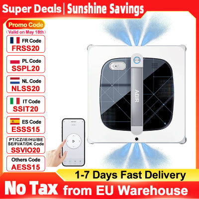 Robot limpiador de ventanas ABIR WD10, cepillos de doble rodillo, 4 cepillos para esquinas, pulverización de agua en 6 direcciones, succión de 10000 PA, lavado en húmedo y fregado combinados