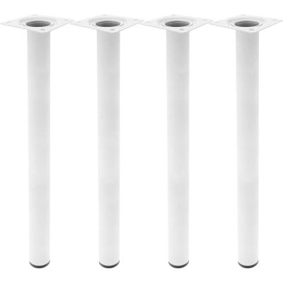 LIYSET Pies Redondos para Mesa y Mueble. Patas en Acero Blancas de 10cm/25cm/40cm70cm ,4-Pack