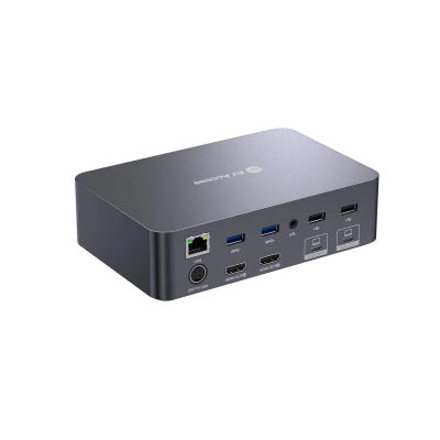 AV Access KVM Switch Dock 2 monitores 2 computadoras portátiles, monitor dual con pantalla 4K, 2 puertos USB-C MST, 60 W PD, 1G Ethernet (iDock-C20)