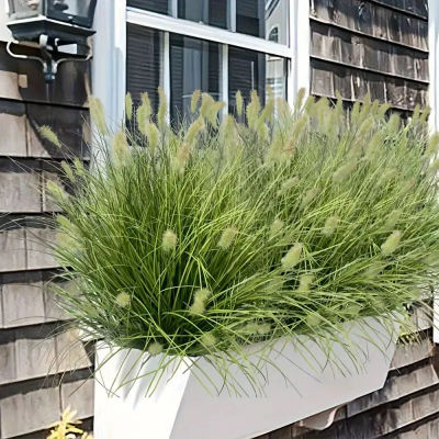 Plantas artificiales resistentes a los rayos UV, 8 Uds., planta falsa, hierba de cebolla simulada, bricolaje, pseudograma, jardín, decoración interior del hogar, maceta
