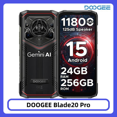 Teléfono Resistente DOOGEE Blade20 Pro, 24GB 256GB, Altavoz de 125dB, Gemini AI, Batería de 11800mAh, Pantalla de 6.6'', Smartphone Android 15 con NFC