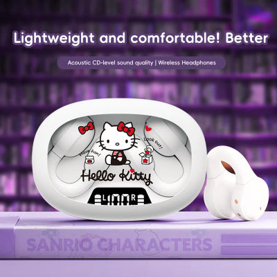 EX53 Auriculares inalámbricos con clip para la oreja Diseño de dibujos animados Pantalla digital inteligente Ajuste de volumen Ajuste seguro y comodidad Auriculares Bluetooth