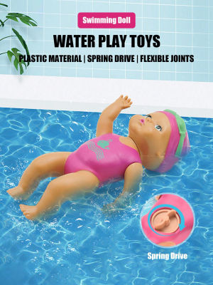 Muñeca de Natación Miniatura de 6 Pulgadas, Juguete de Baño para Niños, Juguete de Bañera para Bebés con Cadena, Muñeca Pequeña de Natación Automática