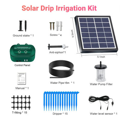 El sistema de riego inteligente para exteriores con riego por goteo solar está equipado con una batería de 1800 mAh para una riego temporizado de plantas