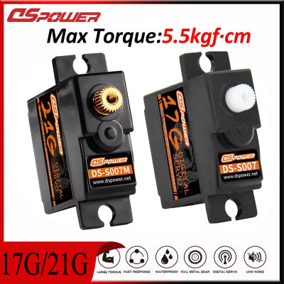 DSPOWER 21g Metal Gear mini servos 4,2 KG 17g Servo para 1/16 1/18 RC Car slash E-Revo 144001 Robot de avión C24 D12 MN99S MN86 RC