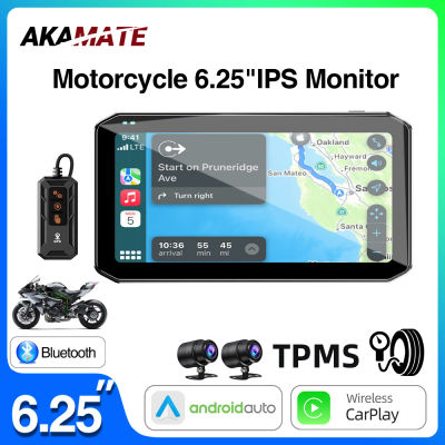 Grabadora de motocicleta CarPlay Android Monitor de navegación automática con Control remoto DVR Bluetooth BSD pantalla de velocidad del vehículo 6,25 pulgadas