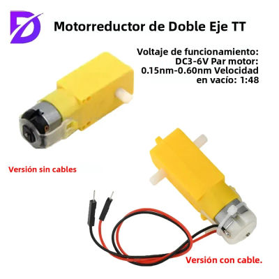 Motor TT Dual DC 3-6V Motor de caja de cambios relación 200RPM Motor de eje 1:48 con cable de 2,54mm para Arduino DIY Robot de coche inteligente