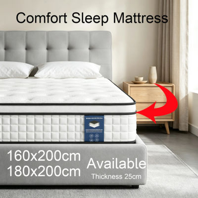 Colchón Híbrido SKSBTF con Resortes Ensacados 140x200cm 160x200cm 25cm de Grosor, Transpirable, con Soporte de Borde y Tecnología Motion, para Muebles de Dormitorio