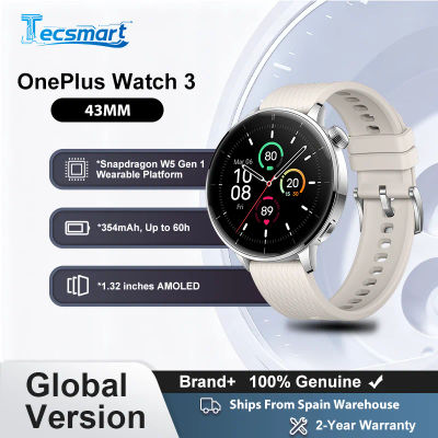 Reloj inteligente - OnePlus Watch 3 43 mm, Smartwatch Pantalla AMOLED de 1,32 pulgadas Fino a 60 horas de duración de la batería Sistema operativo de Google GPS NFC